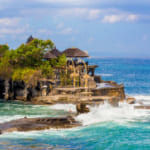 Famous Temple Tanah Lot situated on Sea in Bali Island Indonesia